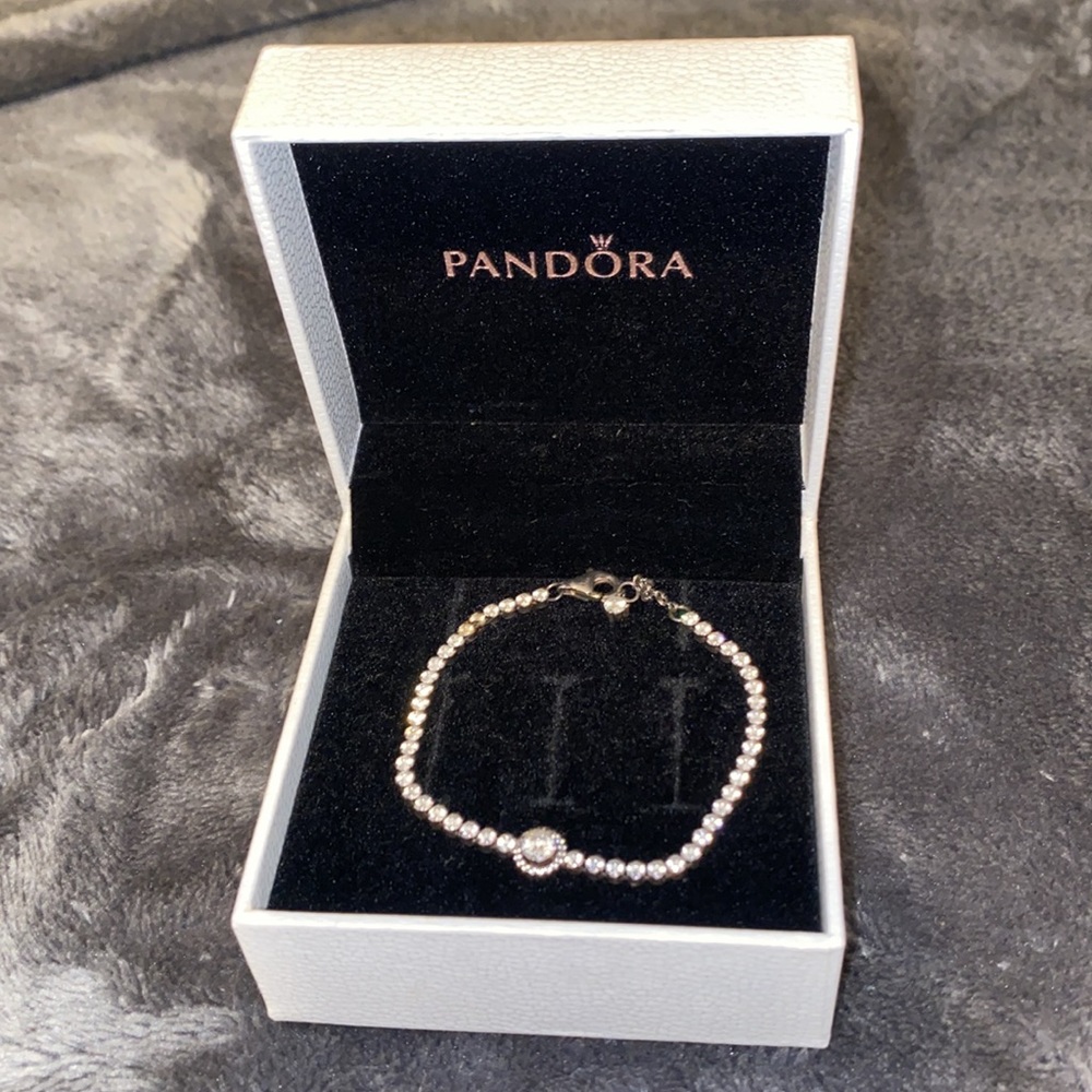 Sparkling Halo Tennis Pandora Bracelet